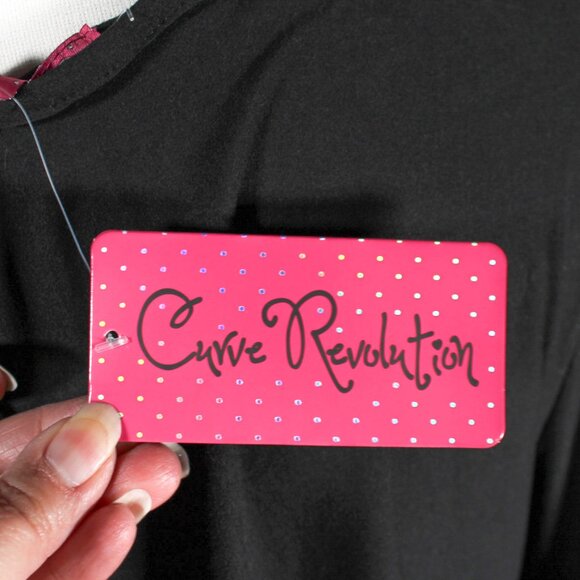 NWT Goth Witchy Plus Size 2X Black Bell Sleeve Corset Stitch Up Neckline Dress - Picture 11 of 12